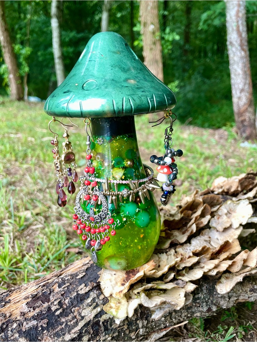 Mushroom Earring Display Handmade (holds 3 sets) light base sold separately